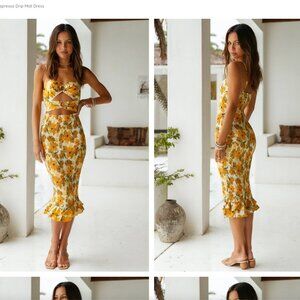 Fortunate One Espresso Drip Midi Dress